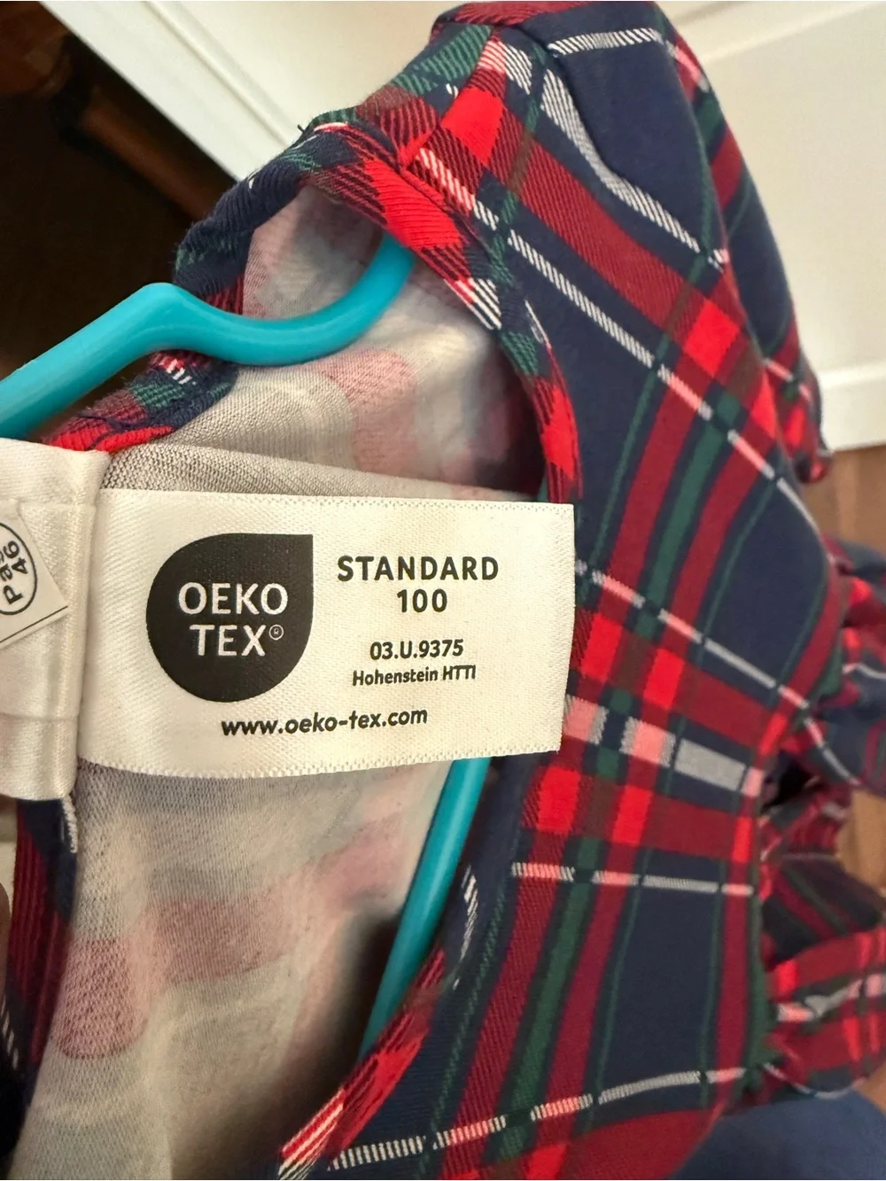 Hanna Andersson Red Navy Plaid Long-Sleeve Dress